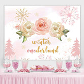 Winter onederland Rosa Rosen Schnee Geburtstag Hintergrund